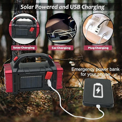 Solar Lantern Flashlight – USB Rechargeable, 4 Modes, Waterproof Portable Emergency Light for Camping, Hiking, and Power Outages (Multi)