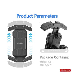 Universal Bike Mobile Stand (ET-EH289) | Adjustable Smartphone Holder for Bicycles, Motorcycles, and Bikes | One-Hand Operation, Multi-Perspective Adjustment, and Stable Clip Design