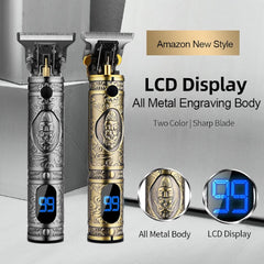 YACD D-044 Cordless Hair Clipper. Affordable elegant metal body, professional stainless blade, USB charging, 120-min runtime.