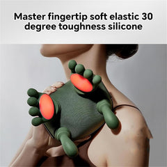 Master Hand Neck & Shoulder Massager with Heat. 3-mode , 2 temp levels & cordless design for back & legs. Green.
