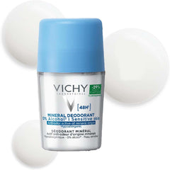 Vichy Mineral Deodorant - 48-Hour Anti-Odor Protection, Aluminum Salt-Free, Gentle for Sensitive Skin, 50ml